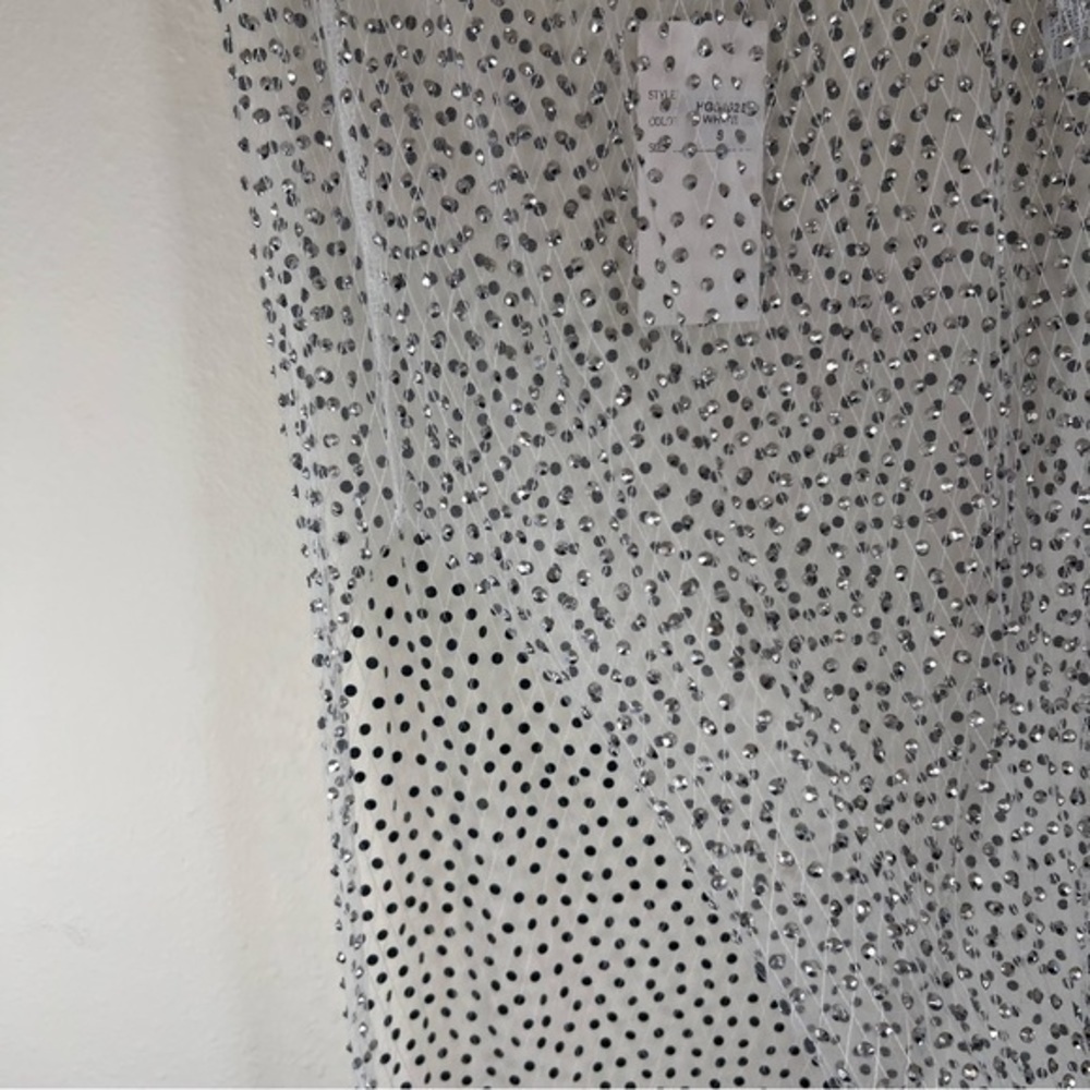 Rhinestone Detail Sheer Maxi Skirt High Slit Festival Coachella Desert - Picture 5 of 12